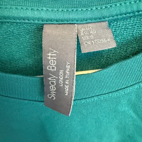 Sweaty Betty After Class Crop Green Activewear Sweatshirt Size Medium - Picture 2 of 5